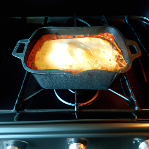 A cast iron Dutch oven, the perfect vessel for baking lasagna to perfection.